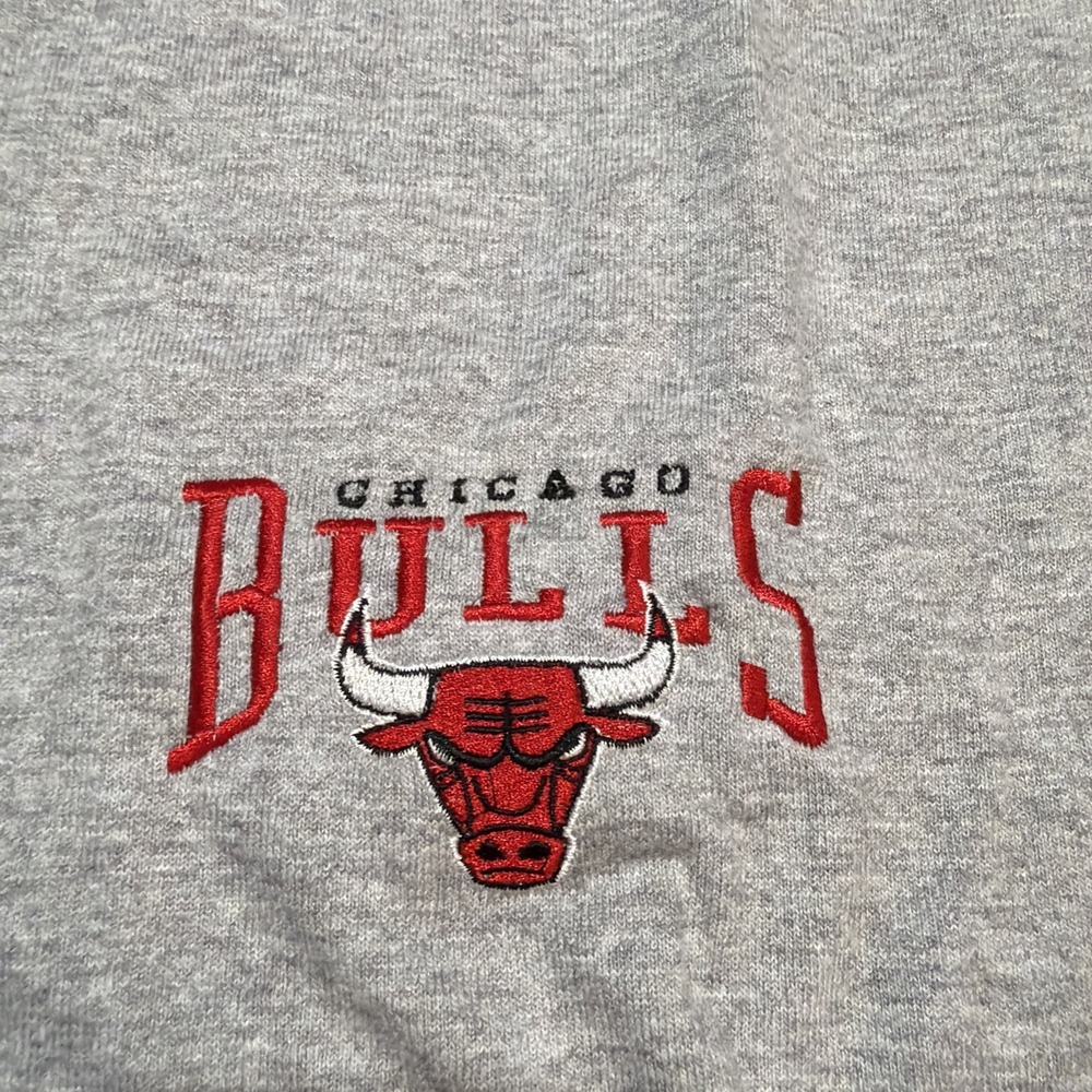 Vintage‎ 90s Chicago Bulls Starter T-Shirt Gray Mens LARGE NBA USA Embroidered - Picture 4 of 12